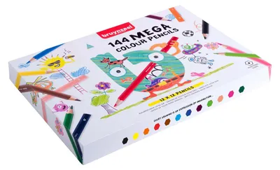 Produktbild von Bruynzeel Buntstiftset Mega 12x12 Farben für Kinder und kreatives Zeichnen