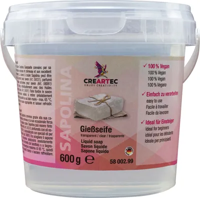 Produktbild von CREARTEC transparente Gießseife - 600g - mit Farben, Ölen, Düften und vielem mehr mischbar
