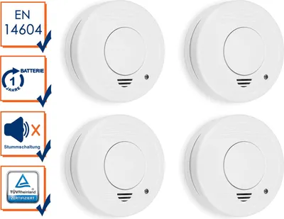 Produktbild von Smartwares 10.100.41 Rauchmelder 4 Einheiten Durchsichtig  Durchsichtig One Size