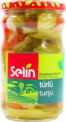 Produktbild von Gemüsevielfalt Selin Türlü Turşu | Eingelegte Gemüse | Bunte Vielfalt für herzhaften Genuss | 610 g Glas
