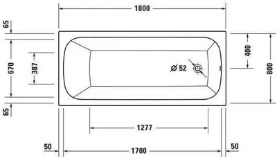 Produktbild von Einbauwanne QATEGO mit 1 Rückenschräge 1800x800mm weiß 1800 x 800 mm weiß