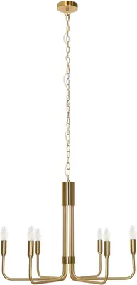 Image de Lustre Elanova (style rétro, vintage, antique) en or/laiton, en métal (6 ampoules E14) - Suspension, lustre, lampe de plafond, éclairage pour salon