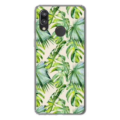 Produktbild von MuchoWow® Handyhülle Schutzhülle Hülle für Huawei P20 Lite (2020) Blätter - Muster - Monstera Silikon Softcase Handy Hülle - Kartenhalter