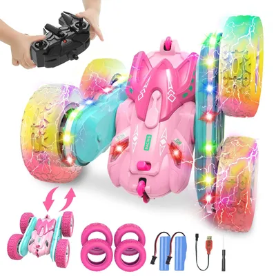 Productafbeelding van RC auto - 2,4 GHz - 360° draaibaar - 4WD - Led-lichtstrips - Stuntauto voor kinderen