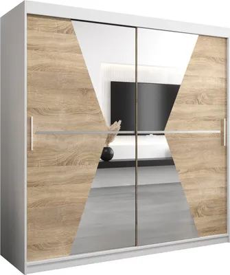 Produktbild von Kleiderschrank, Schiebetürenschrank Schlafzimmer, Schrank mit Spiegel MAROKO 200 cm