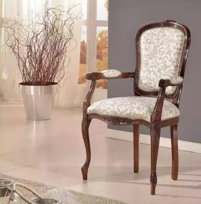 Produktbild von Stuhl Ess Zimmer Polster Designer Stil Klassischer Luxus Möbel Sessel