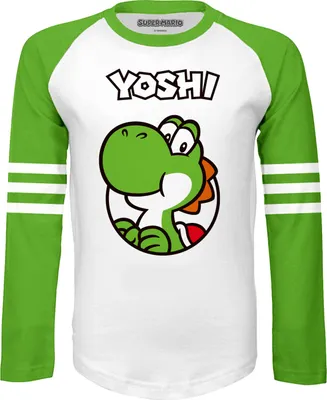Obrázek produktu pro Super Mario Tričko s dlouhým rukávem 12-13 let Weiß Uni Kinder Yoshi Since 1990