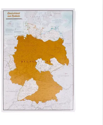 Immagine prodotto di Mappa della Germania da grattare con busta regalo - Il regalo perfetto per tutti i viaggi - Dettagli cartografici con paesi - e