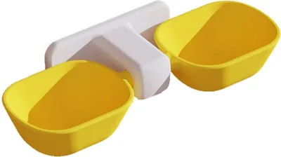 Immagine prodotto di Ciotola per animali domestici doppia ciotola per cibo ciotola per cani gatti ciotola inclinata per piccola ciotola, colore:giallo