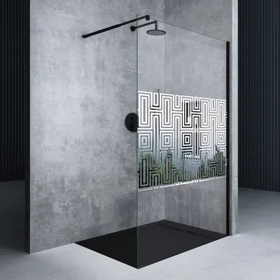 Produktbild von Mai & Mai 120x200cm Walk-In Dusche Schwarz Duschwand für Dusche Duschabtrennung ESG-Sicherheitsglas 10mm NANO Glas BRAM3 Bremen2DM