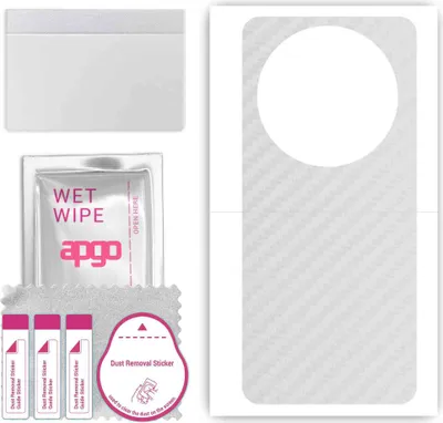 Produktbild von apgo Rückseite Schutzfolie, Skin, kompatibel mit Wiko Hi Enjoy 70 Pro 5G, Hinten Displayschutzfolie aus Vinylfolie, kratzfest, einfache Montage - Transparenter Kohlenstoff