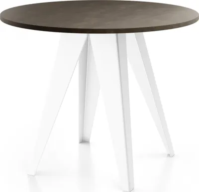 Obrázek produktu pro Jídelní stůl Glory White v industriálním stylu - moderní, kulatý - rozkládací od 100 cm do 140 cm, kovové nohy s práškovým nástřikem - Chicago Concrete Grey