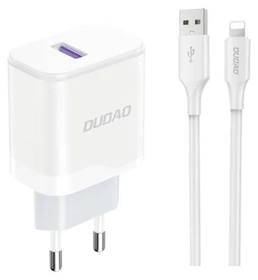 Produktbild von Dudao A20EU Wandladegert  Wei - 1m Ladekabel  Ladegert-Set USB-A zu Micro, I-Phone und Type-C- 18W I-Phone