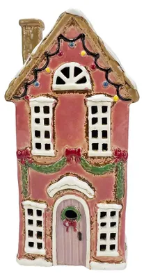 Produktbild von Clayre & Eef Teelichthalter Haus Rosa Keramik