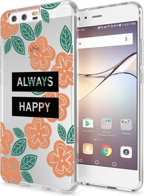 Produktbild von Huawei P10 Hülle Handyhülle von NALIA, Slim Silikon Motiv Case Cover Schutzhülle Always Happy