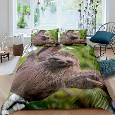 Image de Ensemble de couette pour enfants Schattig Luiaard, avec motif en 3D
