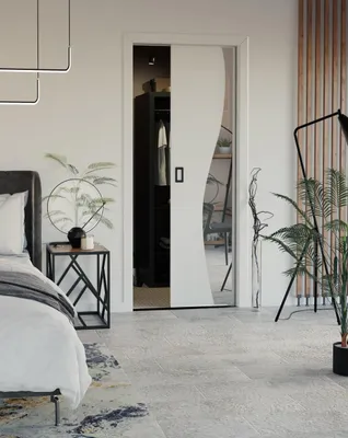 Image de KIER FURNITURE Porte Coulissante Intérieur avec Rail Blanc 96x205x3,6 cm