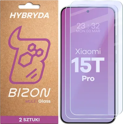 Produktbild von 2x Flexibles Hybridglas für Xiaomi 15T Pro, Bizon Glass Mule Duo