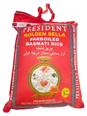 Produktbild von President Golden Sella Parboiled Basmati Reis – Die Premium-Wahl für perfektes Jollof