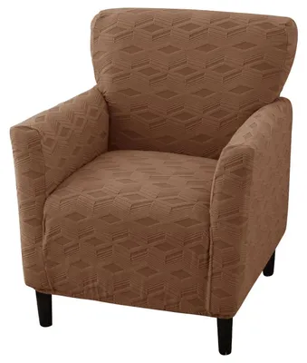 Produktbild von Sesselüberwurf Stretch Jacquard Hellbraun rutschfest