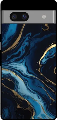 Produktbild von Smartphonica Handytasche für Google Pixel 7 mit Marmordruck - TPU Rückseite Abdeckung Fall Marmor Design - Gold Blau