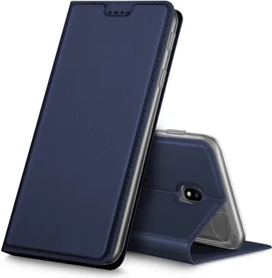 Produktbild von Conie Ultra Slim Klapp Tasche für Samsung Galaxy J7 2017 Kartenfach Hülle Rundumschutz in Blau