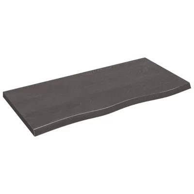 Immagine prodotto di vidaXL Mensola a muro marrone scuro 100x50x(2-4)cm in legno massiccio trattato con rovere