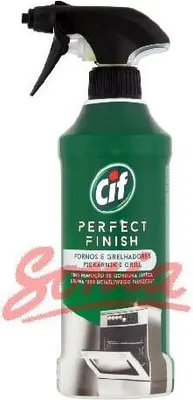 A bottle of Cif oven and grill cleaner spray.