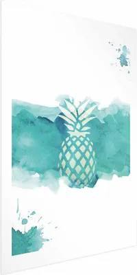 Produktbild von Posterpapier Poster - Watercolor Pineapple 60x90 cm Blätter b-C-0288-ao-a