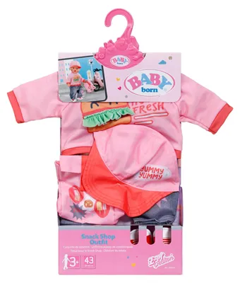 Obrázek produktu pro BABY born Snack Shop Outfit 43cm, Sada oblečení pro panenky, 3 rok/roky