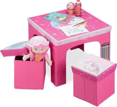 Produktbild von Famanu Kinderhocker 3-teilig - Einhorn-Design