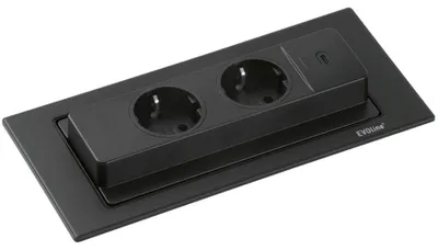 Produktbild von Einbausteckdose Küche EVOline BackFlip Küchensteckdos USB C versenkbar