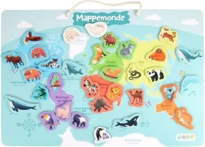 Obrázek produktu pro Vzdělávací hra 40 x 30 cm Barevná mapa světa