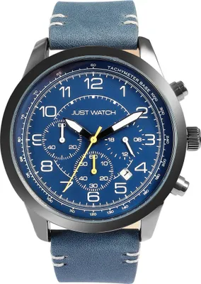 Produktbild von Just Watch Herrenchronograph, Lederarmband, 5 ATM