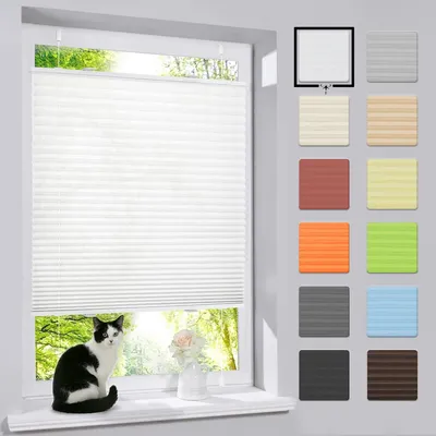 Produktbild von Faltrollo ohne Bohren Klemmfix in Weiß 100x130cm (BxH)