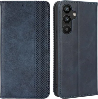 Produktbild von Samsung Galaxy A34 Hülle - Coverup Vintage Style Klapphülle - Blau