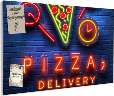Produktbild von Magnettafel 60x40cm magnetisch & beschreibbar Metall-Board - Pizzalieferservice