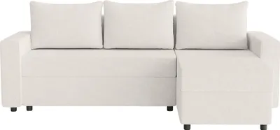 Produktbild von FEDVE Ecksofa Goka L aus Bouclé-Stoff mit Schlaffunktion, Weiß