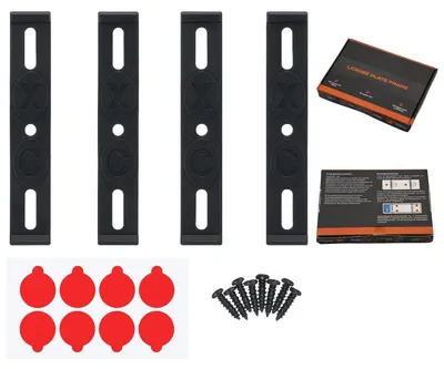 Productafbeelding van Kentekenhouder, frameloos set voor 2 kentekens, zwart, kunststof, 110 mm