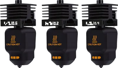 Produktbild von 3-teiliges Hotend-Ersatzset für Bambu Lab P2S H2D H2S H2C 3D-Drucker 0,2 mm 0,4 mm 0,6 mm Düse Hotend und Silikonabdeckung