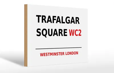 Produktbild von Holzschild London 30x20cm Westminster Trafalgar Square WC2