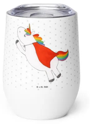 Produktbild von Mr. & Mrs. Panda Thermobecher Einhorn Geburtstag - Weiß - Geschenk, Traummann, Superheld, Outdoor Becher, Unicorn, kaffee tasse, thermosbecher, Thermo, Einhörner