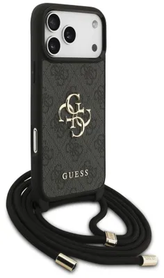 Productafbeelding van Guess 4G Big Logo Cord Telefoontasje Crossbody voor iPhone 17 Pro Max - Zwart