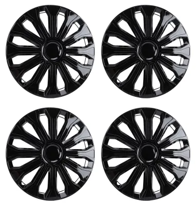 Productafbeelding van 4 stuks wielnaafbeschermers, 16 inch, universele wielkappen voor stalen velgen, zwart