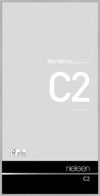 Produktbild von nielsen Aluminium Bilderrahmen C2, 50x100 cm, Struktur Silber Matt