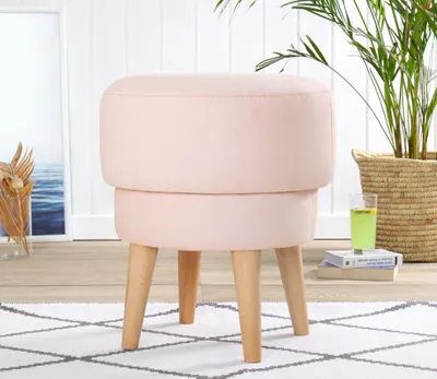 Produktbild von Hanah Home, Veccio - Pink, Sitzpuff, 100 % LEINEN, Rosa, 47 x 47 x 51 cm