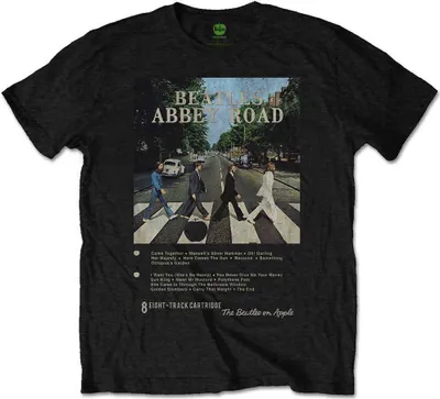 Productafbeelding van The Beatles | Officiële band-T-shirt | Abbey Road (8-tracks), maat S, zwart