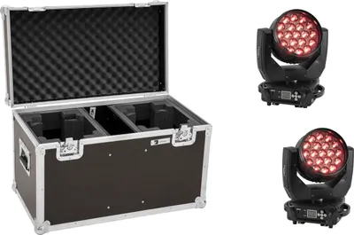 Produktbild von EUROLITE Set 2x LED TMH-X4 Moving-Head Wash Zoom + Case (20000684)