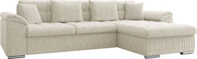 Produktbild von MIRJAN24 Ecksofa Diana Cord mit Bettkasten und Schlaffunktion, Elegante Couch, Polsterecke Sofa (Farbe: Poso 100, Seite: Rechts)