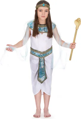 Immagine prodotto di Costume da Cleopatra per bambini blu-bianco-oro - 122/134 (7-9 anni)